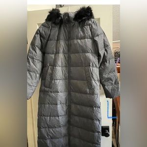 Lands End down maxi puffer coat